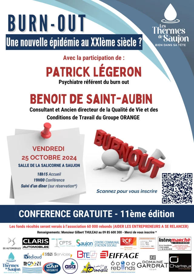 Affiche Burn Out conférence thermes de Saujon